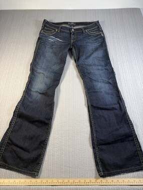 Silver Jeans Frances 18" Bootcut Womens 34 X 33 Western Boho Y2K Denim Off Duty